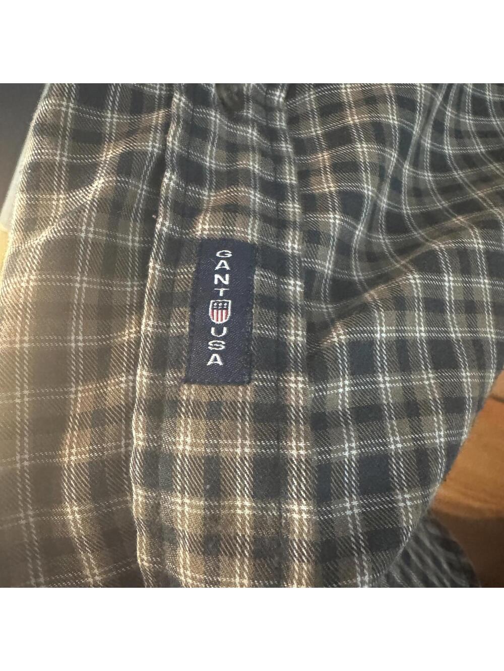 Gant Plaid Button Down Shirt Bundle XL Blue & Brown Casual Long Sleeve - Picture 6 of 8